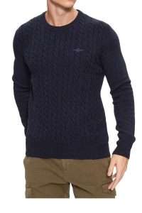Aeronautica Militare MA1484-8364 SOFT AND WARM ROUNDNECK SWEATER  Blue Mountain
