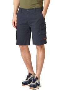Aeronautica Militare BE263-8394 Cotton tapered pocket Bermuda shorts Blu Navy washed