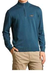 Aeronautica Militare MA1578-21315 Half-Zip Cotton Sweater Titan Avio