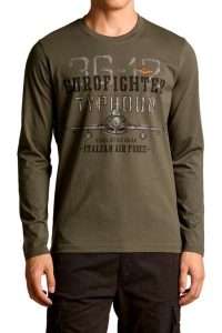 Aeronautica Militare TS2477-34400 Μακρυμάνικη μπλούζα Eurofighter Typhoon από jersey βαμβάκι Beluga Grey