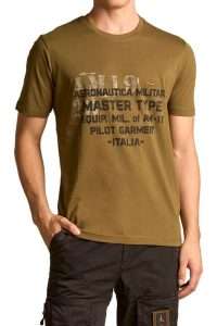 Aeronautica Militare TS2479-7198 Printed Short-Sleeve T-Shirt Dark Olive