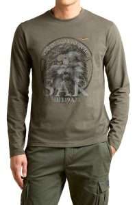 Aeronautica Militare TS2485-34400 Μακρυμάνικη μπλούζα με στάμπα 85° Κέντρο SAR Beluga Grey