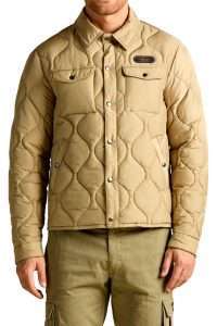 Aeronautica Militare AB3076-57646 Men’s Crinkle Nylon Quilted Coach Jacket Nocciola