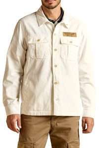 Aeronautica Militare AC0041-73062 Corduroy cotton shirt jacket Off White
