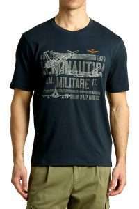 Aeronautica Militare TS2535-8184 T-shirt girocollo με στάμπα 4° Stormo Blu Navy