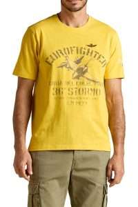 Aeronautica Militare TS2525-57621 Ανδρικό T-Shirt Eurofighter Typhoon 36° Stormo από Slub Βαμβάκι Super Lemon