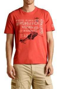 Aeronautica Militare TS2528-57620 Ανδρικό T-Shirt 15° Stormo Search and Rescue από Βαμβάκι Paprika