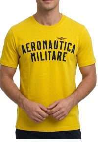 Aeronautica Militare TS2531-57621 T-shirt από βαμβάκι με felt logo Super Lemon