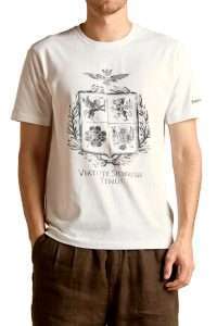 Aeronautica Militare TS2540-73062 T-shirt με motto “Virtute Siderum Tenus” Off White