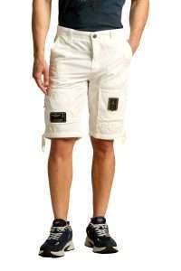 Aeronautica Militare BE0041-73062 Men’s Anti-G Cotton Gabardine Bermuda Shorts Off White