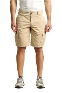 Aeronautica Militare BE0288-57643 Men's Stretch Cotton Twill Cargo Bermuda Shorts Shahara Beige