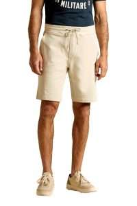 Aeronautica Militare BF0032-73078 Men’s Stretch Cotton Shorts with Embroidered Eagle Ghiaccio