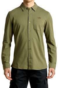 Aeronautica Militare CA1313-7304 Men’s Stretch Cotton Piqué Shirt with Embroidered Eagle Lichen Green