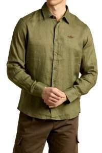Aeronautica Militare CA1321-7304 Men’s Pure Linen Long Sleeve Shirt Lichen Green