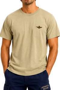 Aeronautica Militare TS2522-57618 Men’s Cotton Jersey Crew Neck T-Shirt with Embroidered Eagle Winter Twig