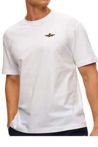 Aeronautica Militare TS2522-73062 Men’s Cotton Jersey Crew Neck T-Shirt with Embroidered Eagle Off White