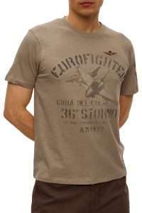 Aeronautica Militare TS2525-57618 Ανδρικό T-Shirt Eurofighter Typhoon 36° Stormo από Slub Βαμβάκι Winter Twig