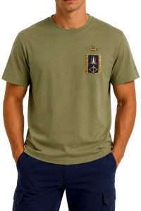 Aeronautica Militare TS2534-7304 Ανδρικό T-Shirt με Έμβλημα Frecce Tricolori Lichen Green