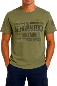 Aeronautica Militare TS2535-7304 T-shirt girocollo με στάμπα 4° Stormo Lichen Green