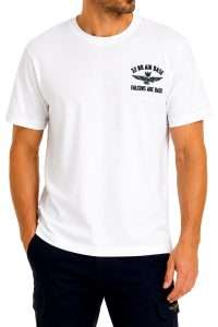 Aeronautica Militare TS2539-73062 Ανδρικό T-Shirt με Στάμπες Εμπρός & Πίσω Off White