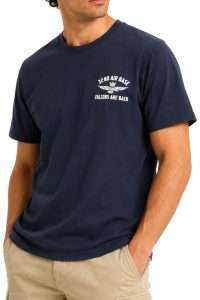 Aeronautica Militare TS2539-8184 Ανδρικό T-Shirt με Στάμπες Εμπρός & Πίσω Blu Navy