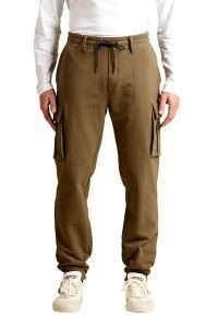 Aeronautica Militare PF1020-57647 Men’s Stretch Cotton Fleece Cargo Trousers Caffelatte
