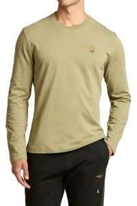 Aeronautica Militare TS2390-39261 Men’s Basic Long-Sleeve T-Shirt with Embroidered Logo Verde