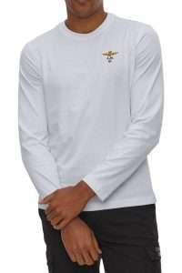 Aeronautica Militare TS2390-73062 Men’s Basic Long-Sleeve T-Shirt with Embroidered Logo Off White