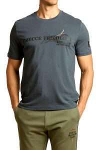 Aeronautica_Militare TS2541-34407 Ανδρικό T-Shirt MB-339 Frecce Tricolori από 100% Βαμβάκι Blu Grigio