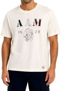 Aeronautica Militare TS2548-73062 Men’s Short-Sleeve T-Shirt with Print – Comfort Off White