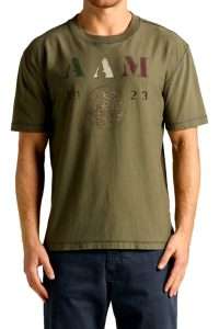 Aeronautica Militare TS2548-7309 Men’s Short-Sleeve T-Shirt with Print – Comfort Fit Tea Leaf