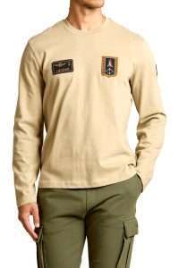 Aeronautica_Militare TS2568-57646 Ανδρικό Μακρυμάνικο T-Shirt με Patches Frecce Tricolori Nocciola