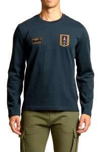 Aeronautica_Militare TS2568-8184 Ανδρικό Μακρυμάνικο T-Shirt με Patches Frecce Tricolori Blu Navy