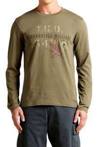 Aeronautica_Militare TS2569-7309 Ανδρικό Μακρυμάνικο T-Shirt Diavoli Rossi 154° Gruppo Tea Leaf