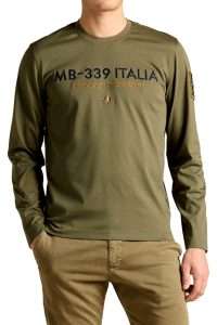 Aeronautica_Militare TS2572-7309 Ανδρικό Μακρυμάνικο T-Shirt από Μερσεριζέ Βαμβάκι Frecce Tricolori Tea Leaf