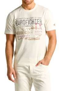 Aeronautica Militare TS2585-73062 Men’s Eurofighter Typhoon 9° Gruppo Caccia T-Shirt Off White