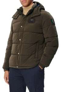 Aeronautica Militare AB3072-57586 Men’s Quilted Padded Jacket with Hood  Chestnut Brown