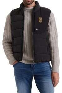 Aeronautica Militare AB3073-34300 Men’s Quilted Padded Vest with Multiple Pockets – Frecce Tricolori Jet Black