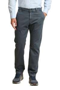 Aeronautica Militare PA1746-8184 Men’s Stretch Cotton Gabardine Chino Trousers with Vintage Effect Blu Navy