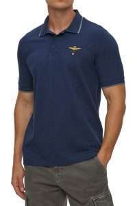 Aeronautica_Militare PO1308-17283 Ανδρικό Basic Polo από 100% Βαμβακερό Piqué Deep Blu Melange