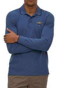 Aeronautica_Militare PO1653-17282 Ανδρικό Basic Μακρυμάνικο Polo από Βαμβακερό Piqué Avio Melange