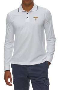 Aeronautica_Militare PO1653-73062 Ανδρικό Basic Μακρυμάνικο Polo από Βαμβακερό Piqué Off White