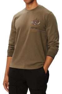 Aeronautica Militare TS2573-7309 Men’s Long-Sleeve Cotton T-Shirt Tea Leaf